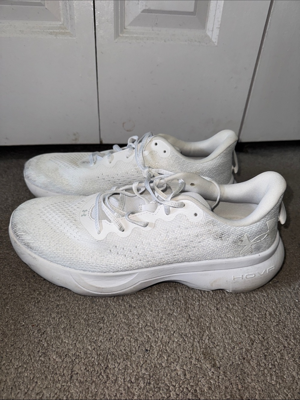 Under Armour White Mesh HOVR Training Shoes